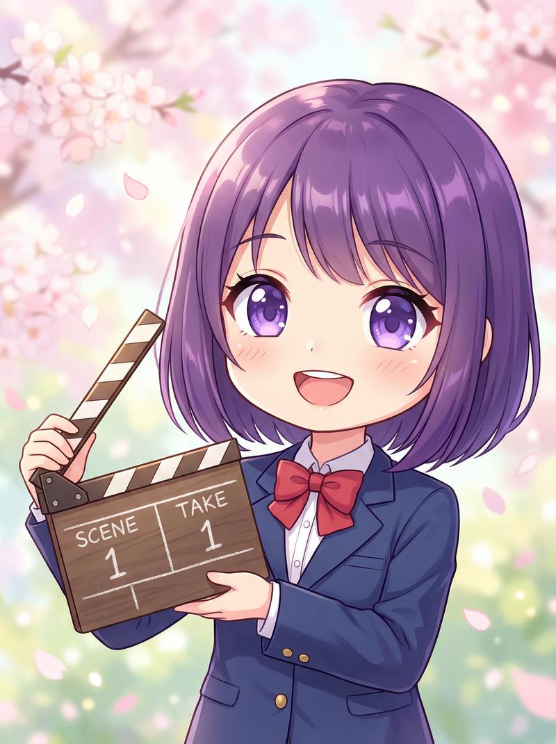 抖音风美少女写真-紫发少女动漫角色