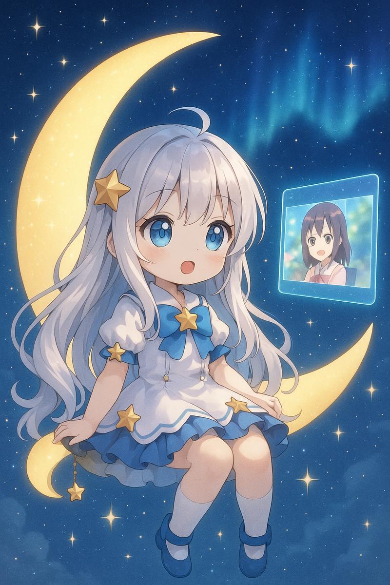 抖音风动漫美图-月光星辰少女写真