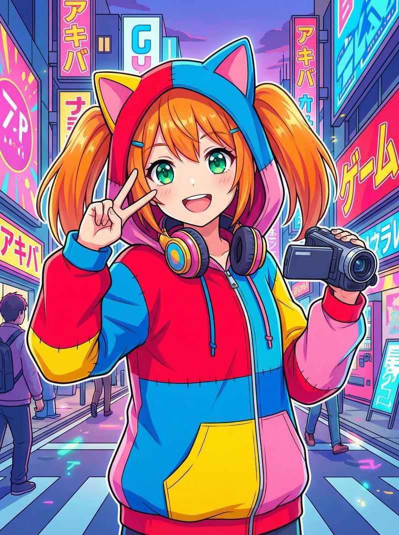 抖音风动漫社区-元气橙发少女Cosplay