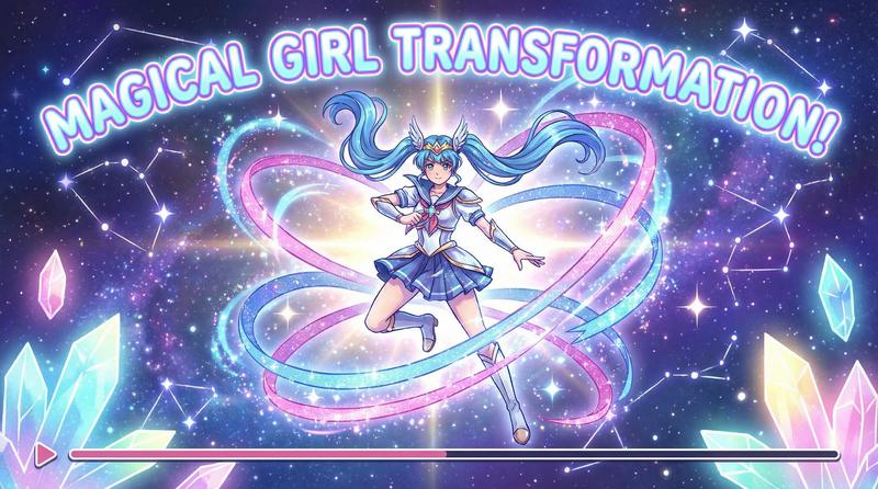 抖音风动漫-星辰魔法变身曲-魔法动漫演示