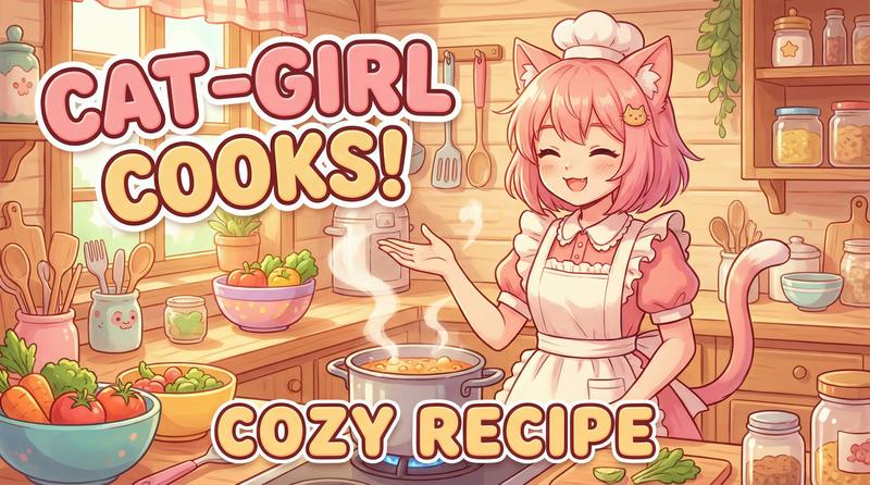 抖音风生活动漫-猫娘厨房日记-美食动漫教程