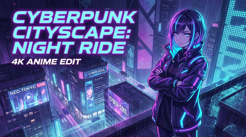 抖音风科幻动漫-赛博霓虹夜行录-动漫剪辑